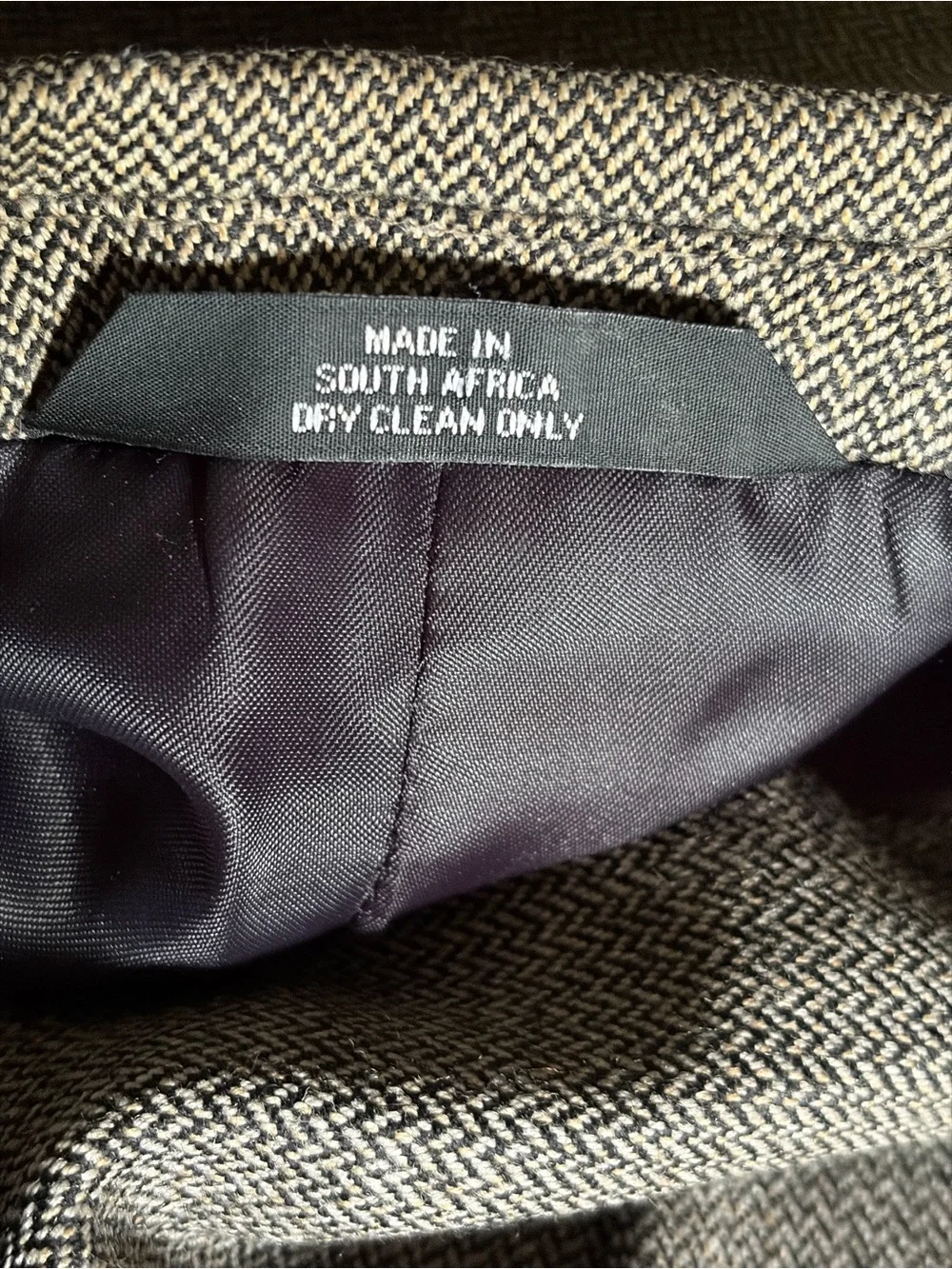Haggar 100% premium lambswool grey black cream Herringbone Sport Coat blazer 48L